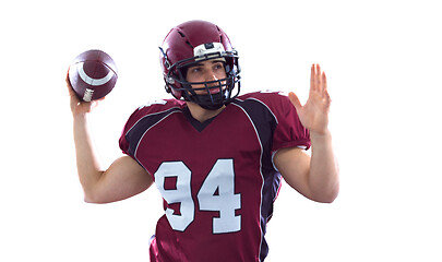 Image showing american football player throwing ball