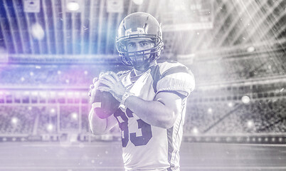 Image showing american football player throwing ball