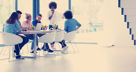 Image showing Multiethnic startup business team on meeting