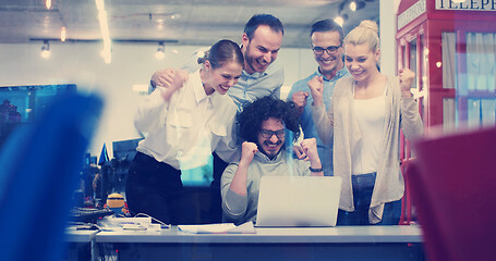 Image showing Startup Business Team At A Meeting at modern office building