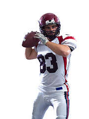 Image showing american football player throwing ball