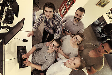 Image showing startup business people group working as team to find solution