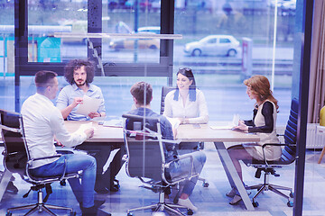 Image showing Startup Business Team At A Meeting at modern office building