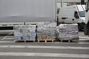 Image showing Newspapers Pallets