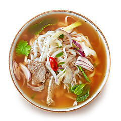 Image showing bowl of vietnamese soup