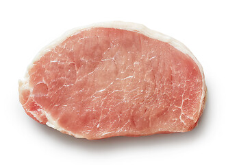 Image showing slice of raw pork meat