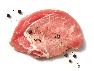 Image showing slice of raw pork meat