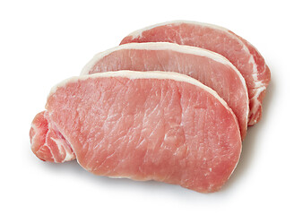 Image showing slices of raw pork meat