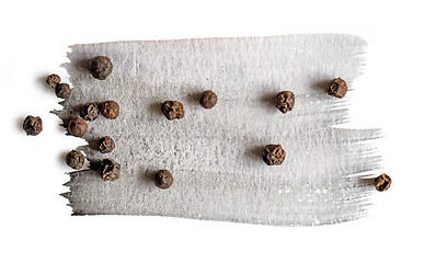 Image showing black pepper on watercolor paint