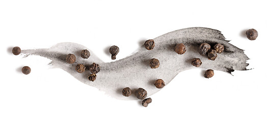 Image showing black pepper on watercolor paint