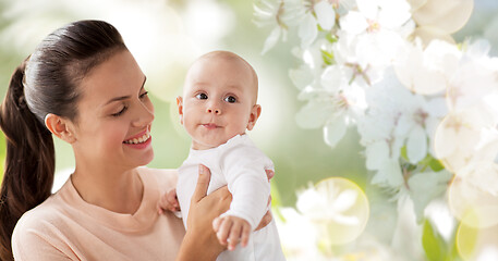 Image showing happy mother with little baby boy