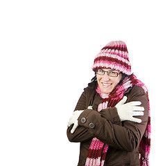 Image showing christmas cold girl