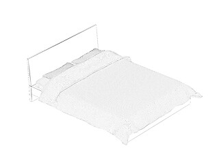 Image showing 3d wireframe model of bed