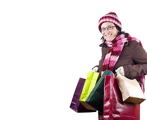 Image showing christmas shopping woman