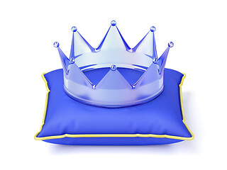 Image showing Crystal crown on pillow
