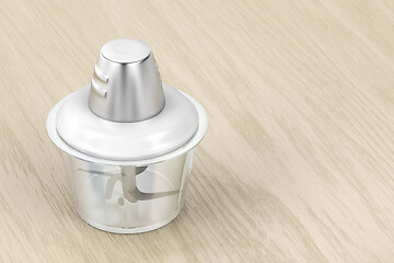 Image showing Food processor on wood background