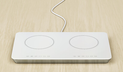 Image showing White induction cooktop