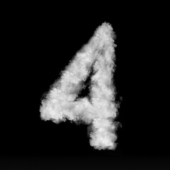 Image showing Figure four made from white clouds on a black background.