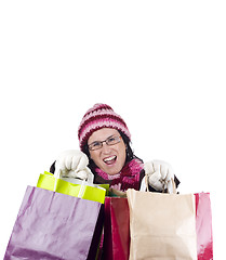 Image showing christmas shopping woman