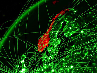 Image showing Norway on Earth with network