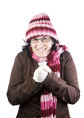 Image showing christmas cold girl