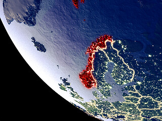 Image showing Norway from space on Earth