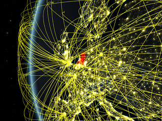 Image showing Netherlands from space with network