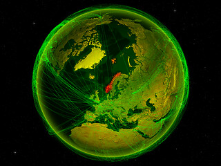 Image showing Norway on Earth with network