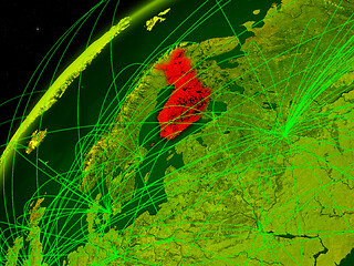 Image showing Finland on Earth with network