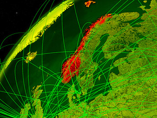 Image showing Norway on Earth with network