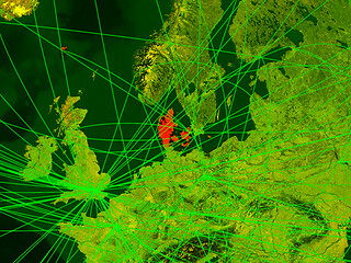 Image showing Denmark on digital map