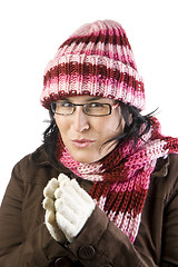 Image showing christmas cold girl