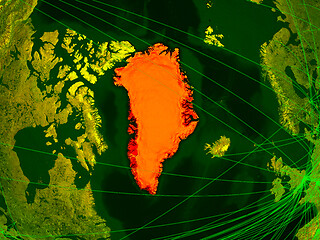 Image showing Greenland on digital map