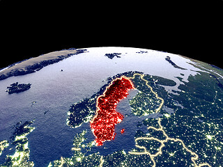 Image showing Sweden on Earth from space