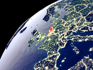 Image showing Satellite view of Netherlands on Earth