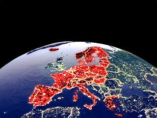 Image showing Schengen Area members on Earth from space