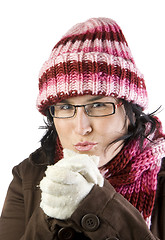 Image showing christmas cold girl