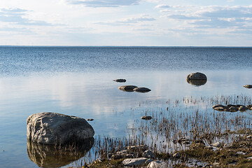 Image showing Rocks by the coast in calm water