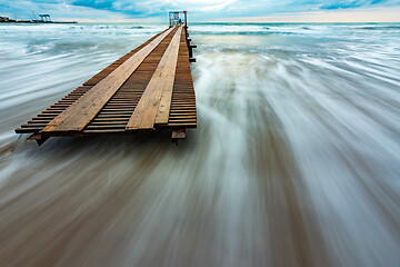 Image showing Beautiful seascape after sunset with long exposure