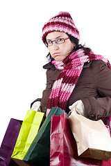 Image showing christmas shopping woman