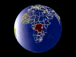 Image showing Dem Rep of Congo on Earth from space