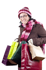 Image showing christmas shopping woman