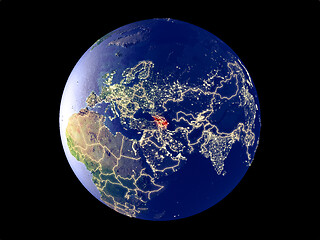 Image showing Caucasus region on Earth from space