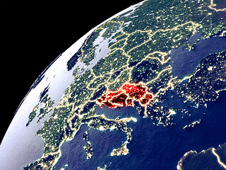 Image showing Satellite view of Former Yugoslavia on Earth