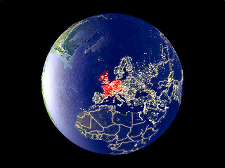 Image showing Western Europe on Earth from space