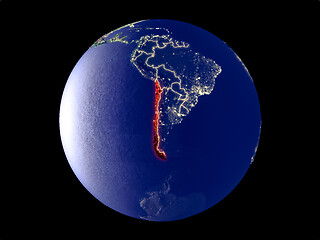 Image showing Chile on Earth from space