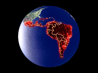 Image showing Latin America on Earth from space