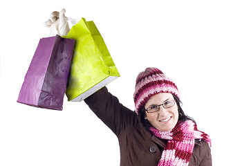 Image showing christmas shopping woman