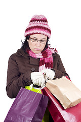 Image showing christmas shopping woman