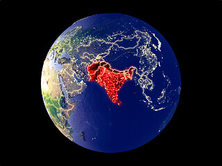 Image showing South Asia on Earth from space